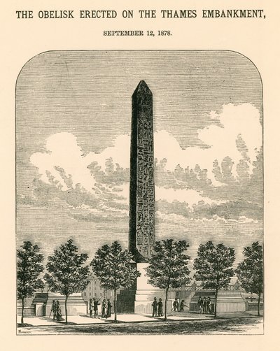 Cleopatras Needle;方尖碑于1878年9月12日在泰晤士河堤防上竖立 作者 英语学校