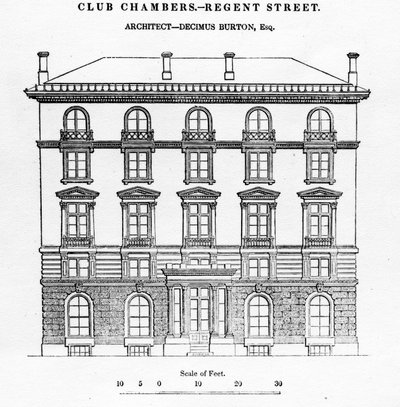 俱乐部钱伯斯，摄政街，1839年 作者 英语学校