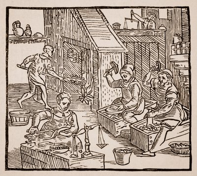 Coiners at Work，1577（sepia photo） 作者 English School
