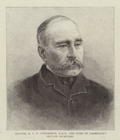 剑桥公爵私人秘书 A C F Fitzgeorge 上校 (雕刻) 作者 英语学校