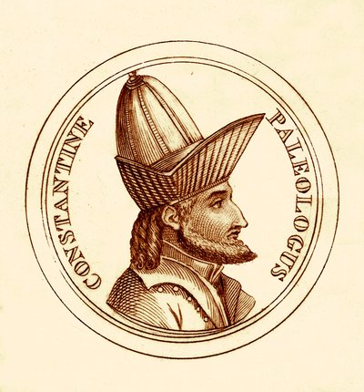 Constantine Paleologus，1825年出版的George Crabb的“环球历史辞典”插图（数字增强图像） 作者 英语学校