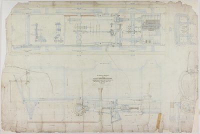 R. & W. Hawthorn & Co.公司为大北方铁路公司设计的2-2-2机车的施工图。 作者 英语学校