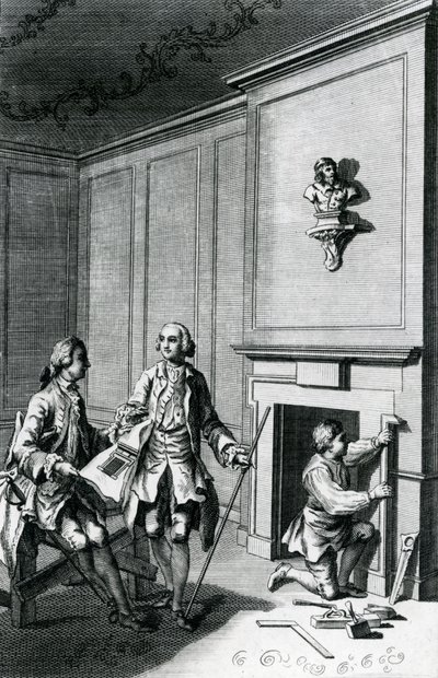 烟囱胸的建造（雕刻）。 作者 英语学校
