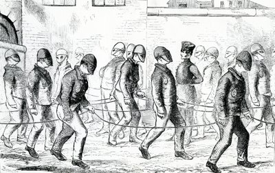 1862年亨利·梅休和约翰·宾尼的“伦敦刑事监狱与监狱生活场景”在Pentonville监狱中行使罪犯 作者 英语学校