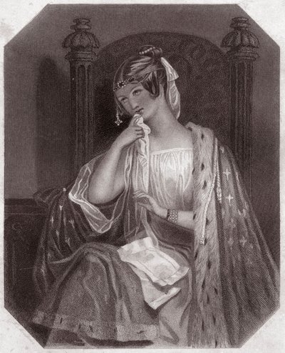 科黛丽亚（李尔王）（李尔王）--在--"莎士比亚妇女画廊，由早期伦敦艺术家创作的四十五幅严肃的肖像画，并附有批评和文学说明 "约1838年--来自 "莎士比亚妇女画廊，收集 作者 英语学校
