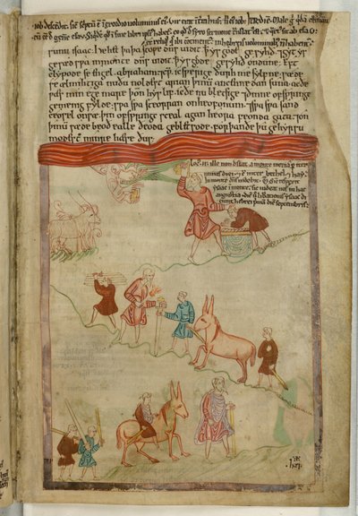 Cotton Claudius B. IV f.38，《创世纪》。来自 "古英语六经"（牛皮纸）的旅行故事 作者 英语学校