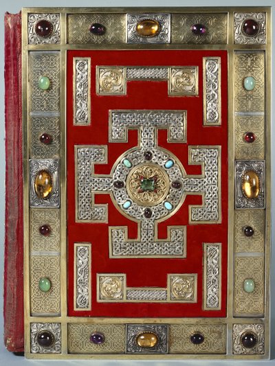 棉布尼禄 D.IV 版林迪斯芳福音书装订，1853 年重新装订（皮革镶金和半宝石） 作者 英语学校