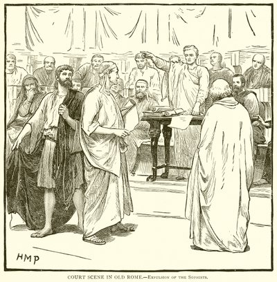 在旧罗马的宫廷场景。 - 驱逐Sophists 作者 英语学校