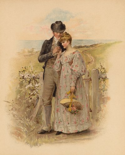 在乡间散步的求爱情侣（彩虹石刻） 作者 英语学校