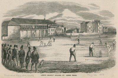在圣约翰伍德的Lords Cricket Ground举行的板球比赛 作者 英语学校