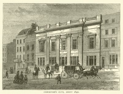克罗克福德的俱乐部，约1840年（雕刻）。 作者 英语学校