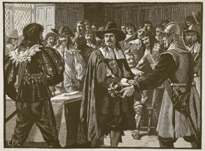 克伦威尔解散长议会，插图来自卡塞尔斯画报英国历史（棕褐色照片） 作者 英语学校