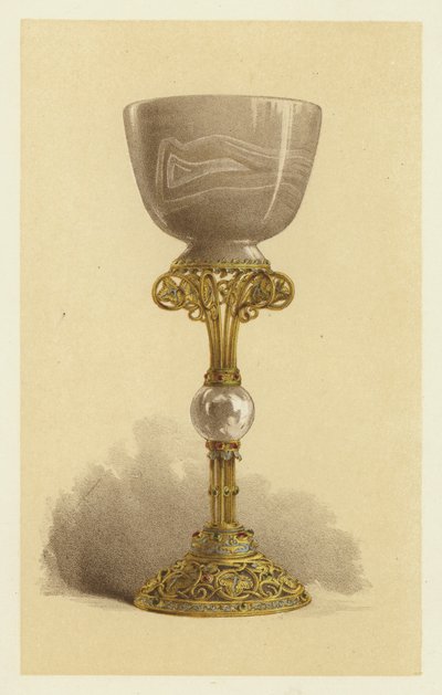东方缟玛瑙杯或圣杯，镶嵌珐琅彩金（chromolitho） 作者 英语学校