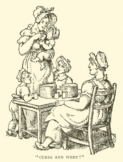 Curds and whey (woodcut) 作者 英语学校
