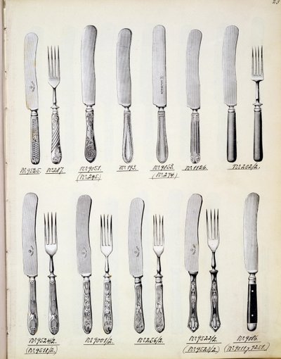 餐具设计，来自国内商品和配件的贸易目录，c.1890-1910 作者 英语学校