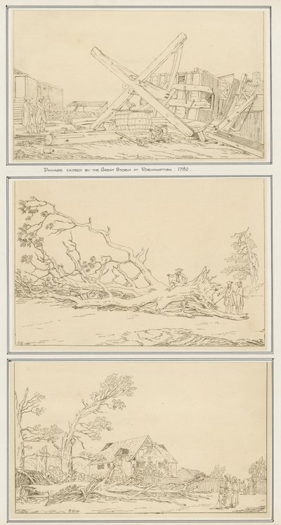 1780年罗汉普顿大风暴造成的破坏（纸上墨水） 作者 英语学校