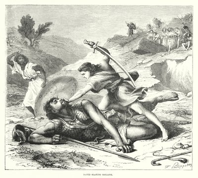 David slaying Goliath (engraving) 作者 英语学校