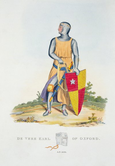 De Vere，牛津伯爵，1280年，来自Ancient Armour by Samuel Rush Meyrick，1824年 作者 英语学校