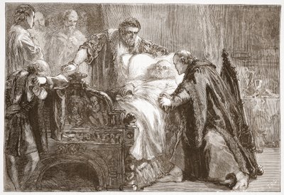 明智的弗雷德里克的死亡，萨克森的选民，詹姆斯艾特肯Wylie（1808-1890），酒吧的新教历史插图。 1878年 作者 英语学校