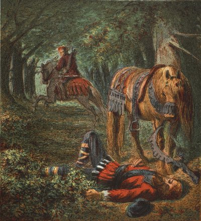 威廉二世之死，酒吧。 1890 年（彩色石版画） 作者 英语学校