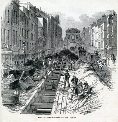 1845年，伦敦舰队街下水道深化 作者 英语学校
