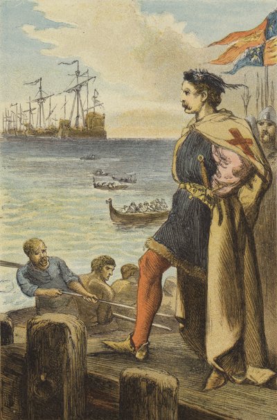 Departure of Richard I for Palestine (coloured engraving) 作者 英语学校