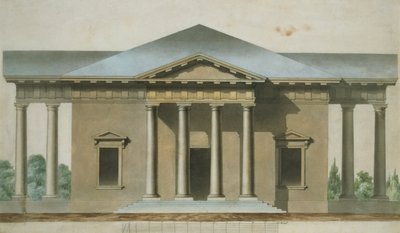设计托斯卡纳多利安花园馆，1830年（纸和笔墨水） 作者 英语学校