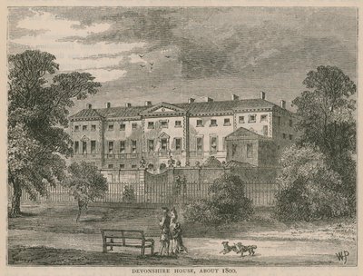 大约1800年，伦敦的Devonshire House 作者 英语学校