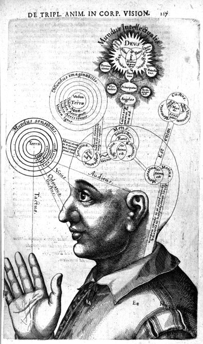 意识图，来自Robert Fludds Utriusque Cosmi Historia，版本于1629年出版 作者 英语学校