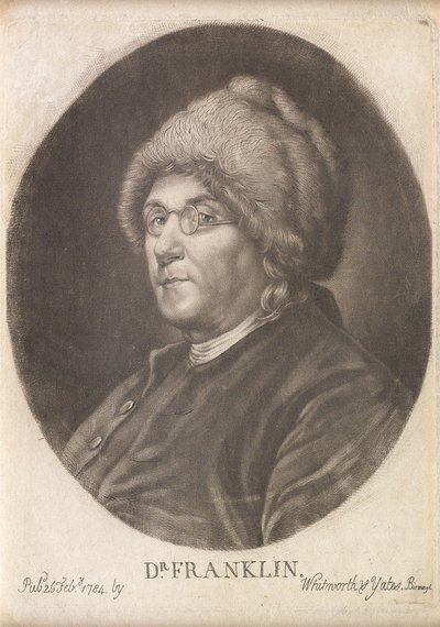 富兰克林博士，1784年（mezzotint） 作者 English School