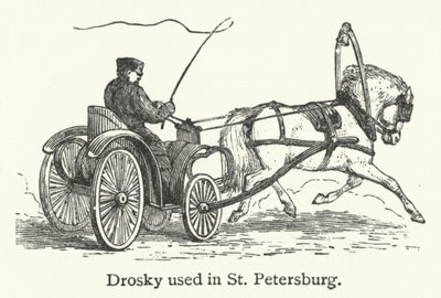在圣彼得堡使用的 Drosky（雕刻） 作者 英语学校