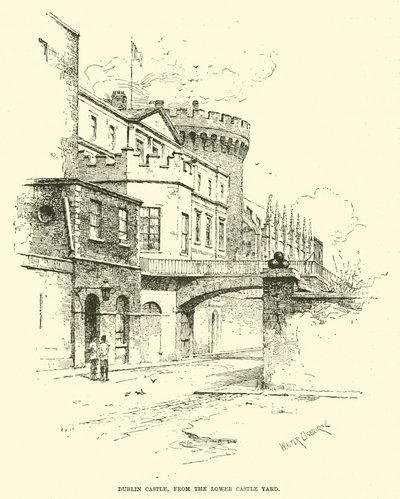 都柏林城堡，来自Lower Castle Yard 作者 英语学校