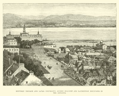 Dufferin Terrace和Laval University，Quebec-Beaupre和Laurentian Mountains在远处 作者 英语学校