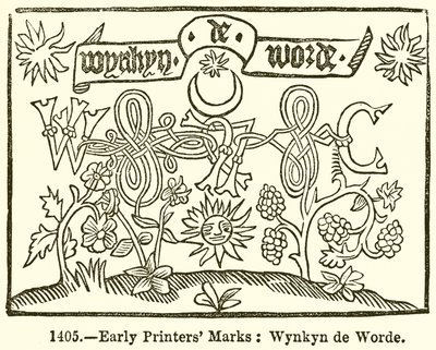 早期印刷商标记：Wynkyn de Worde 作者 英语学校