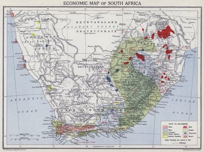 Economic map of South Africa (colour litho) 作者 英语学校