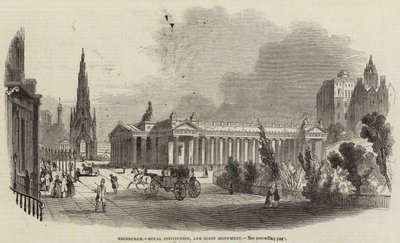 Edinburgh, Royal Institution, and Scott Monument (engraving) 作者 英语学校