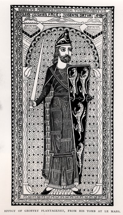 Geoffrey Plantagenet（1113-1150）的肖像来自勒芒的坟墓 作者 英语学校
