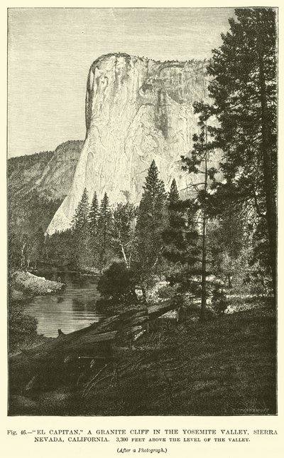 El Capitan，位于加利福尼亚州内华达山脉约塞米蒂山谷的花岗岩悬崖，高出山谷水平3,300英尺 作者 英语学校