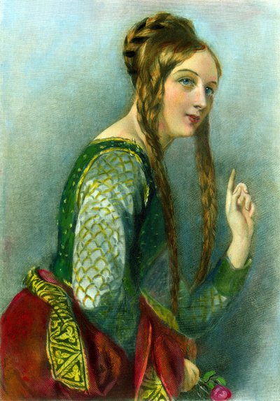 亨利二世女王阿基坦，亨利二世女王，1856年亨利G.博恩（彩色版画） 作者 英语学校