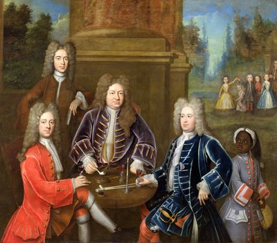 Elihu Yale（1648-1721）德文郡第二任公爵，詹姆斯·卡文迪什勋爵，Tunstal先生和佩奇，c.1708 作者 英语学校