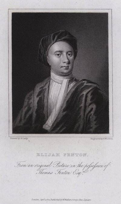 Elijah Fenton，英国诗人，传记作者和翻译家 作者 英语学校