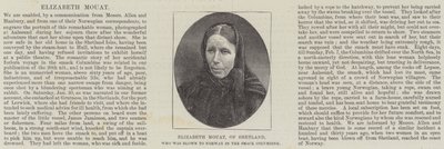 来自设得兰群岛的 Elizabeth Mouat，在 Smack Columbine 中被吹到挪威（雕刻） 作者 英语学校