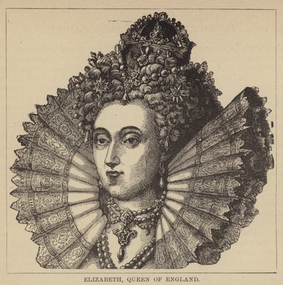 英格兰女王伊丽莎白（雕版画 作者 英语学校