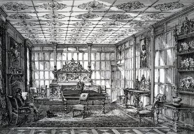 伊丽莎白餐厅，1872年10月1日出版于The House-Furnisher＆Decorator 作者 英语学校