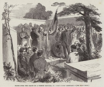 法国难民之墓的悼词，圣约翰伍德公墓（版画） 作者 英语学校
