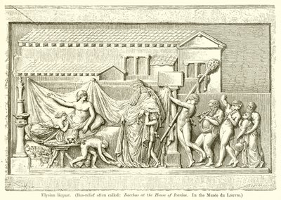 Elysian Repast。 （Bas-Relief经常被称为：Icarius之家的Bacchus。在卢浮宫（Musee du Louvre）） 作者 English School