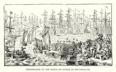 Embarkation of the Prince of Orange at Helvoetsluys (coloured engraving) 作者 英语学校