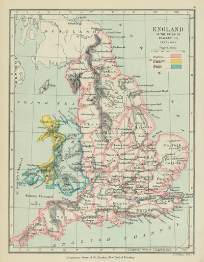 爱德华三世统治时期的英格兰（彩色石版画） 作者 英语学校