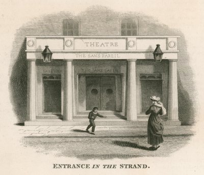 入口在Sans Pareil剧院（Adelphi剧院）的Strand，伦敦 作者 英语学校