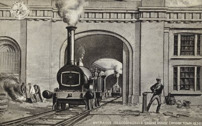 入口到机车发动机房卡姆登镇，1838年 作者 英语学校